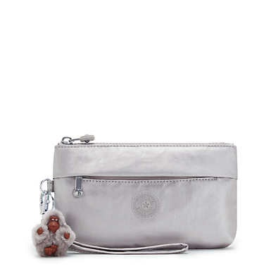 Niylah Metallic Wristlet - Smooth Silver Metallic