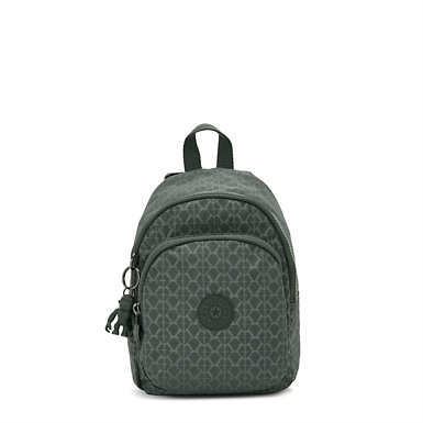 New Delia Compact Printed Backpack - Signature Green Embossed