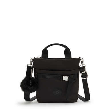 Antoinne Small Crossbody Tote Bag - Charcoal Satin