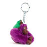 Mom and Baby Sven Monkey Keychain, Purple Q, small
