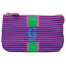Creativity Large Pouch With Initial, Grapefruit Tonal Zipper, small