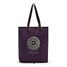 Hip Hurray Packable Tote Bag, Deep Purple Block, small