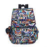 Ravier Medium Printed Backpack, Kipling Neon, small