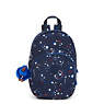 Jacque Printed Kids Backpack, Moon Blue Metallic, small