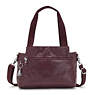 Elysia Metallic Shoulder Bag, Burgundy Lacquer, small