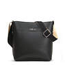 Isla Faux Leather Bucket Bag, Black, small