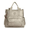Alvy 2-in-1 Convertible Metallic Tote Bag Backpack, Artisanal K Embossed, small