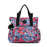 Alvy Printed Convertible Backpack Tote, Aqua Blossom, small
