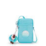 Tally Metallic Crossbody Phone Bag, Sea Blue Metallic, small
