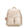 Fiona Medium Metallic Backpack, Starry Gold Metallic, small
