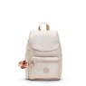 Ezra Small Metallic Backpack, Quartz Metallic, small