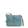 New Angie Crossbody Bag, Peacock Teal Stripe, small