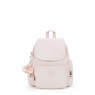 City Zip Mini Metallic Backpack, Pink Shine, small