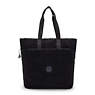 Glynn Sherpa Tote Bag, Black Fuzz, small