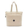 Glynn Sherpa Tote Bag, Natural Fuzz, small