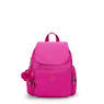 City Zip Mini Backpack, Glowing Fuchsia, small