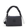 Eleni Smooth Satin Shoulder Bag, Simply Black, small