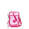 Tally Barbie Clear Crossbody Phone Bag, Power Pink Translucent, small
