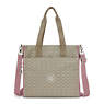 Deval Printed Tote Bag, Signature Beige Emb, small