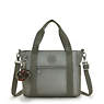 Jayla Small Metallic Tote Bag, Moon Grey Metallic, small