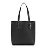 Ansley Vegan Leather Tote Bag, Basket Weave Black, small