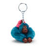 Mom and Baby Sven Monkey Keychain, Endless Blue Embossed, small