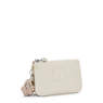 Creativity Small Metallic Pouch, Beige Pearl, small