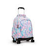 New Zea 15" Printed Laptop Rolling Backpack, Aqua Flowers, small