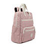 Sharpay Medium Printed Laptop Backpack, Strawberry Pink Tonal Zipper, small