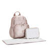 Maisie Metallic Diaper Backpack, Metallic Rose, small
