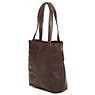 Hermine Leather Tote, Natural Beige Combo, small