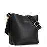 Isla Faux Leather Bucket Bag, Black, small