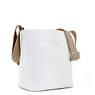 Isla Faux Leather Bucket Bag, Alabaster Classic, small