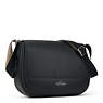 Louna Faux Leather Saddle Bag, Black, small