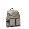 Fiona Medium Metallic Backpack, Metallic Pewter, small