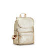 Ezra Small Metallic Backpack, Starry Gold Metallic, small