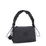 Eleni Smooth Satin Shoulder Bag, Simply Black, small