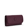 Money Land Metallic Snap Wallet, Burgundy Lacquer, small
