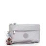 Niylah Metallic Wristlet, Smooth Silver Metallic, small