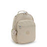 Seoul Large Printed 15" Laptop Backpack, Sign Beige Emb, small