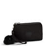 Nimita Wristlet Wallet, Charcoal Satin, small