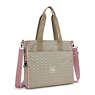 Deval Printed Tote Bag, Signature Beige Emb, small