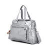 Alanna Metallic Diaper Bag, Platinum Metallic, small