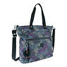 Lizzie Printed 15" Laptop Tote Bag, Blue Red Silver Block, small