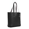 Ansley Vegan Leather Tote Bag, Basket Weave Black, small