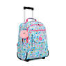 Sanaa Large Printed Rolling Backpack, Seashell Bright, small