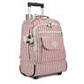 Sanaa Large Printed Rolling Backpack, Strawberry Pink Tonal Zipper, small