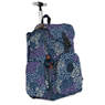 Alcatraz II Printed Rolling Laptop Backpack, Blue Red Silver Block, small