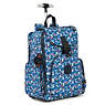 Alcatraz II Printed Rolling Laptop Backpack, Black Blue Beige, small