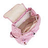 Ellaria Metallic Small Drawstring Backpack, Metallic Pink Plum, small